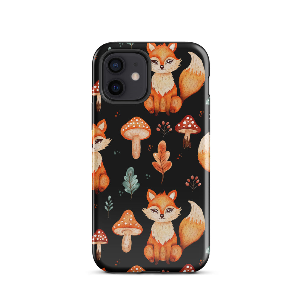 Autumn_Fox_&_Mushroom_DMERCHS_Tough_iPhone_case