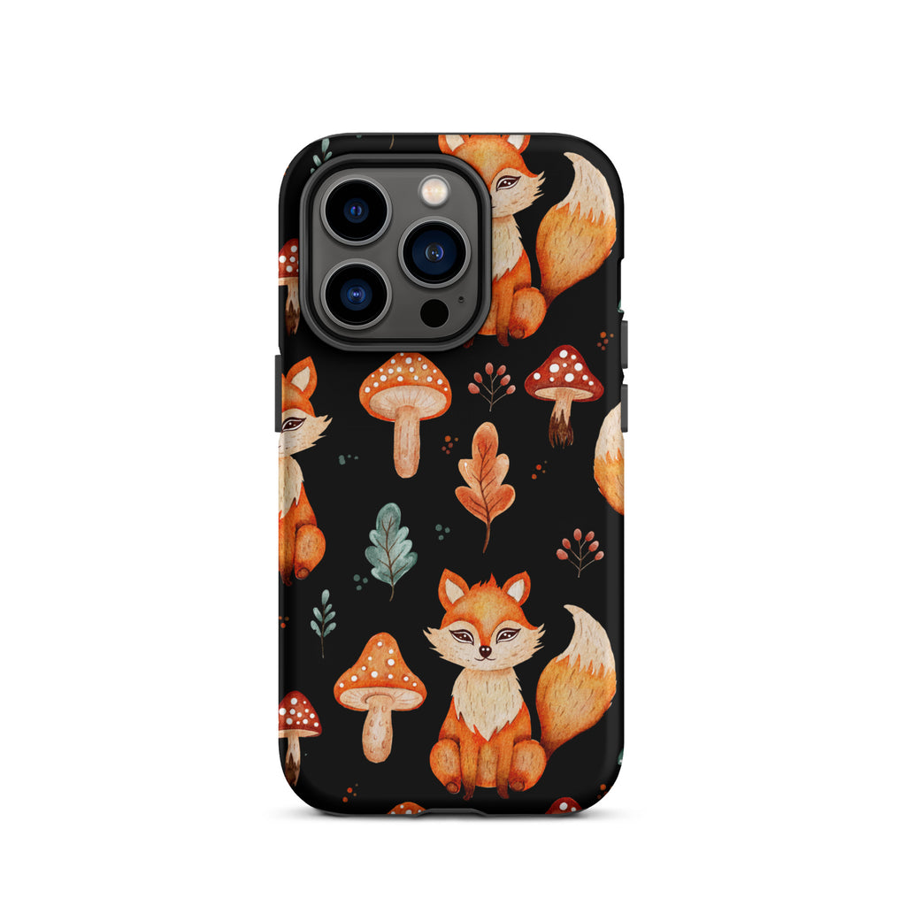 Autumn_Fox_&_Mushroom_DMERCHS_Tough_iPhone_case