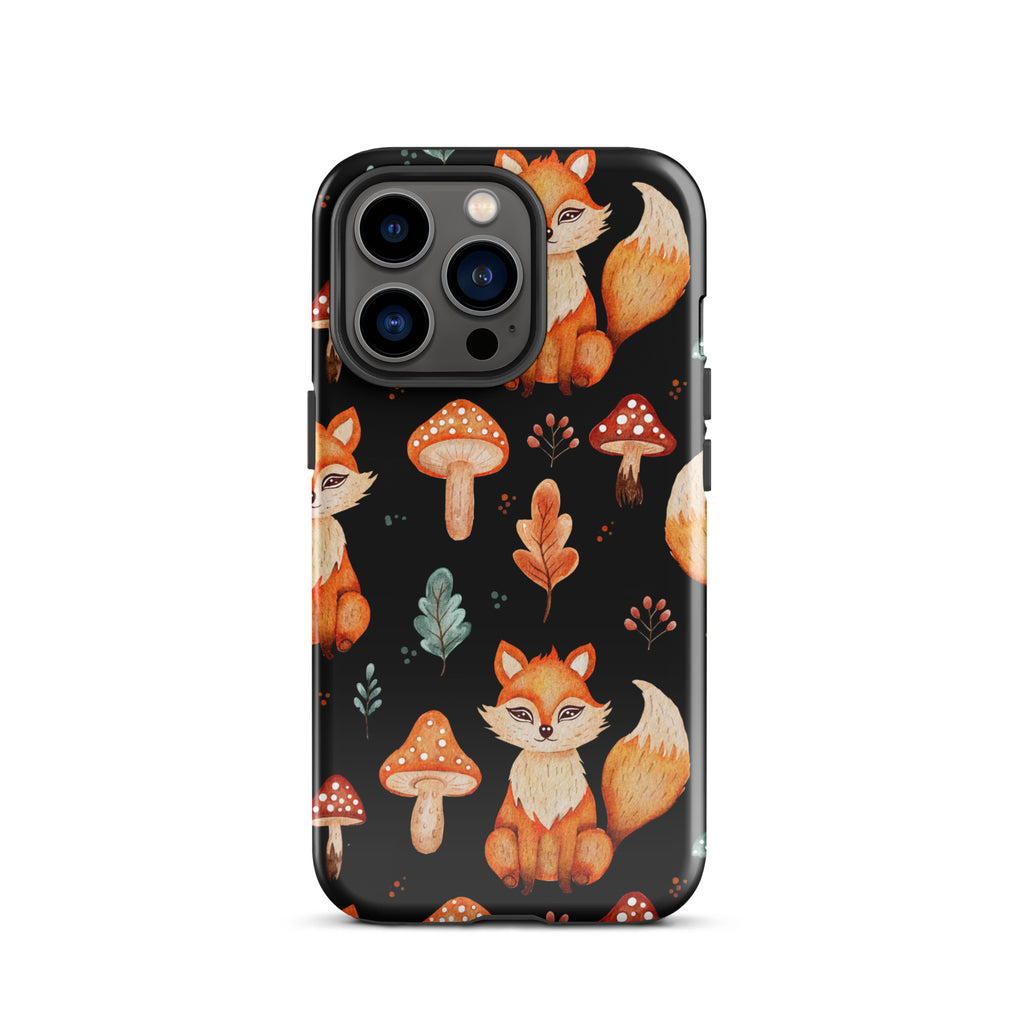 Autumn_Fox_&_Mushroom_DMERCHS_Tough_iPhone_case