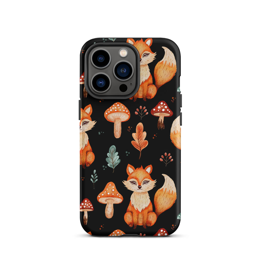 Autumn_Fox_&_Mushroom_DMERCHS_Tough_iPhone_case