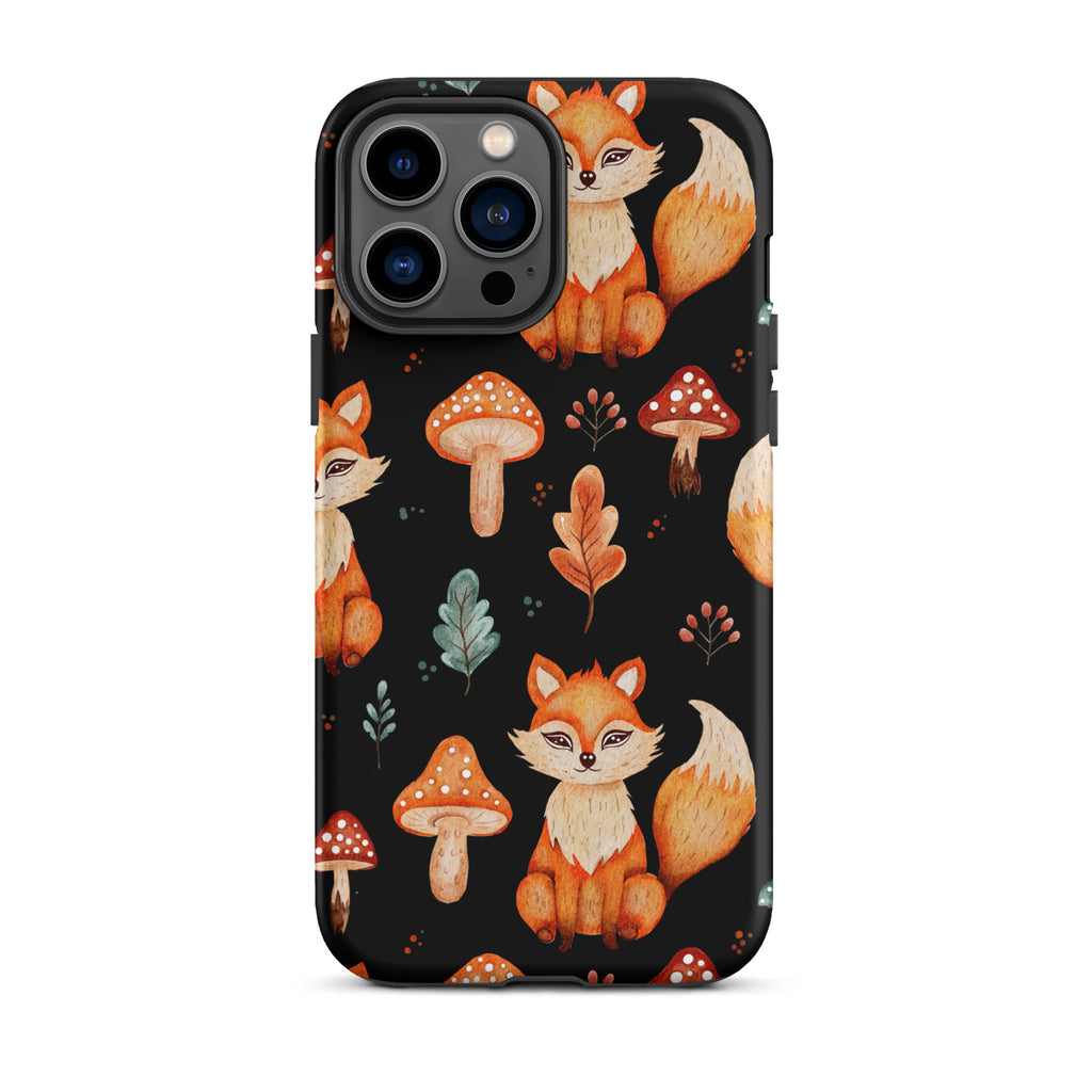 Autumn_Fox_&_Mushroom_DMERCHS_Tough_iPhone_case