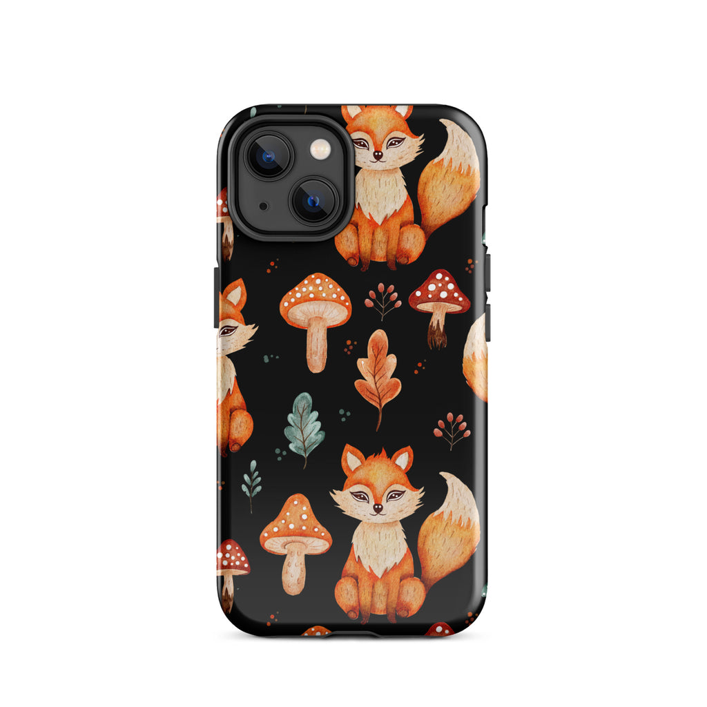 Autumn_Fox_&_Mushroom_DMERCHS_Tough_iPhone_case