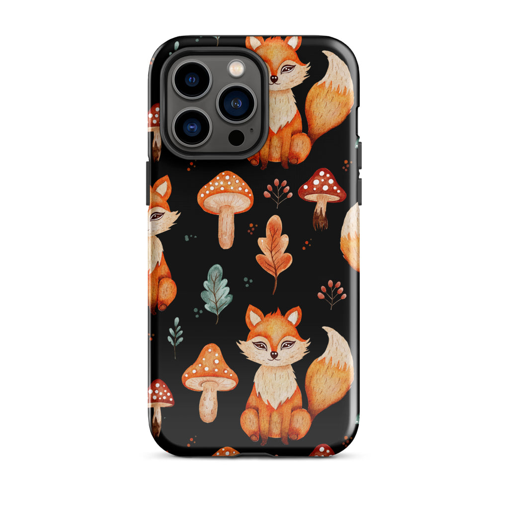 Autumn_Fox_&_Mushroom_DMERCHS_Tough_iPhone_case