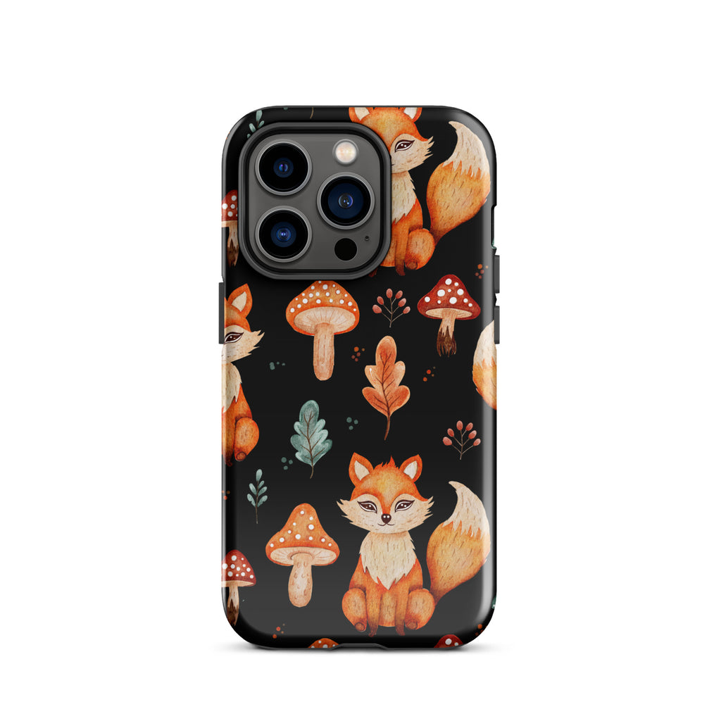 Autumn_Fox_&_Mushroom_DMERCHS_Tough_iPhone_case