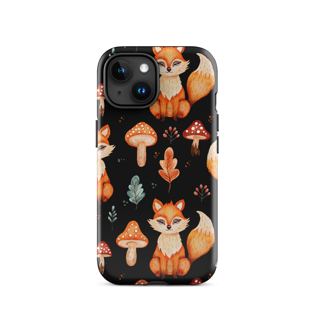 Autumn_Fox_&_Mushroom_DMERCHS_Tough_iPhone_case