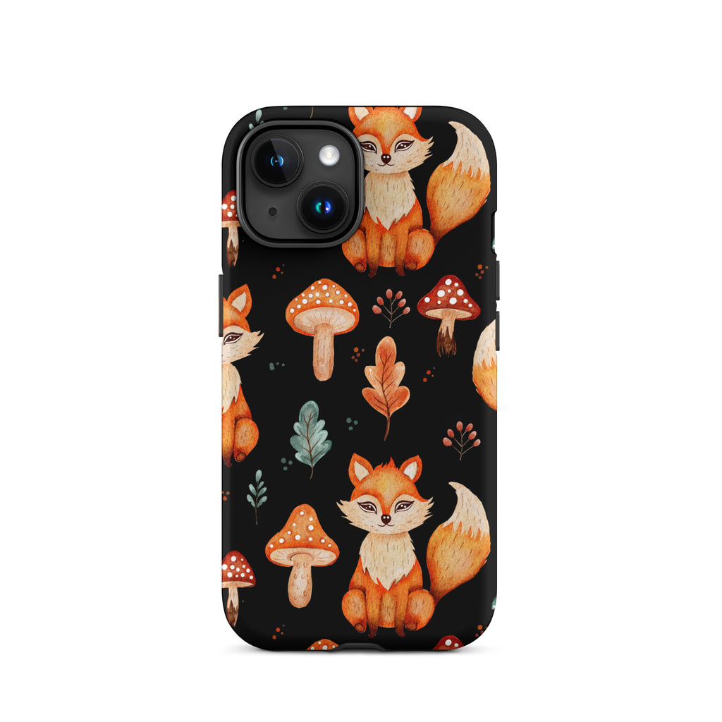 Autumn_Fox_&_Mushroom_DMERCHS_Tough_iPhone_case