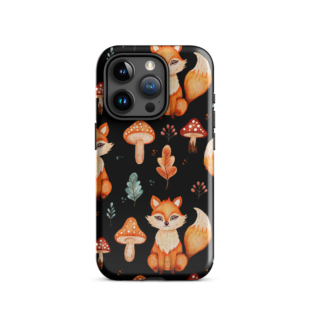 Autumn_Fox_&_Mushroom_DMERCHS_Tough_iPhone_case