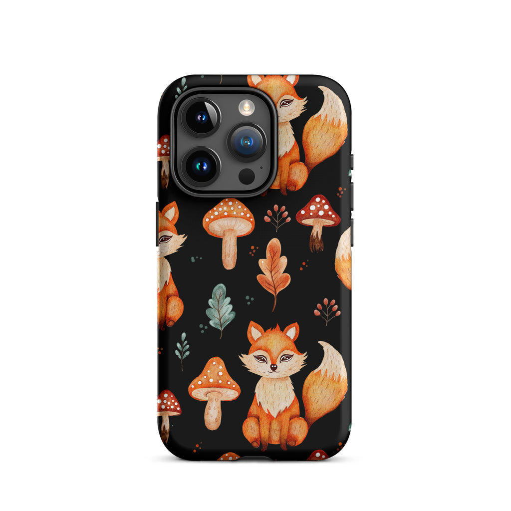 Autumn_Fox_&_Mushroom_DMERCHS_Tough_iPhone_case